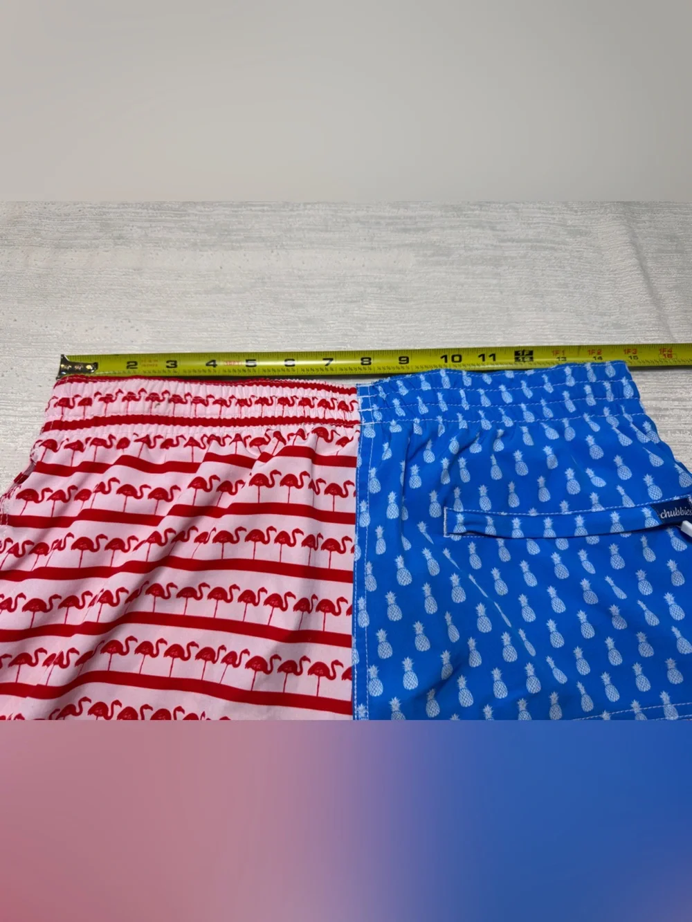 Chubbies Men’s Medium Fruited Plains Flamingo Swim Trunks American Patriotic